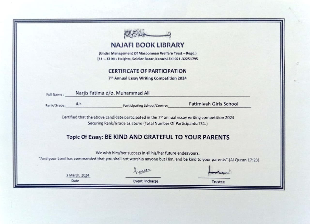 International Kangaroo Science Contest Certificate