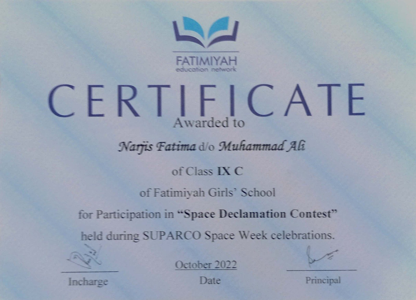 International Kangaroo Science Contest Certificate