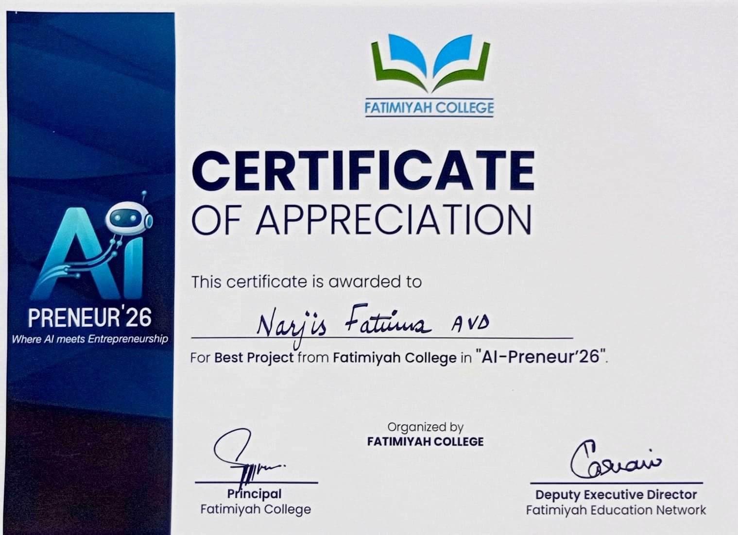 International Kangaroo Science Contest Certificate